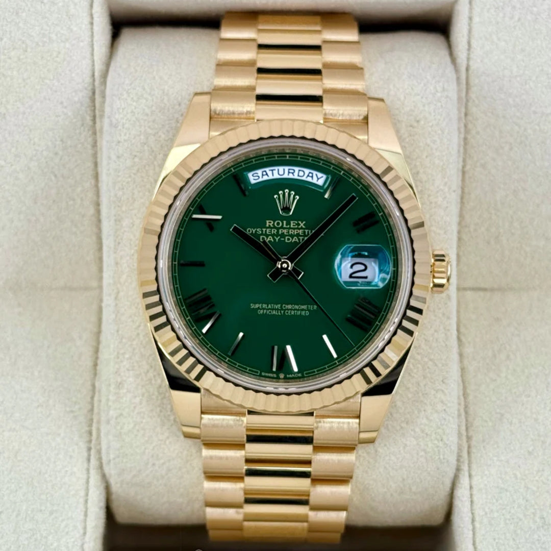 Daydate 40 mm Oro Giallo Quad. Verde