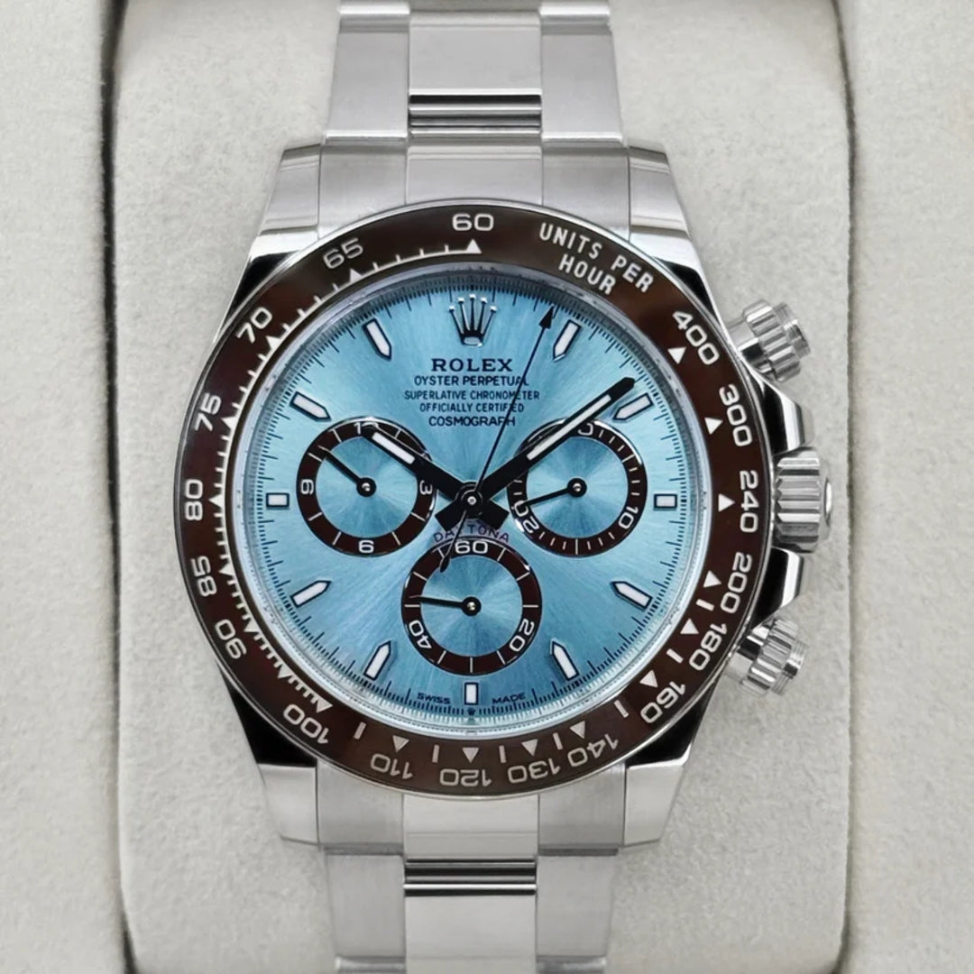 Daytona 40mm Ghiera Ceramica Quad. Azzurro