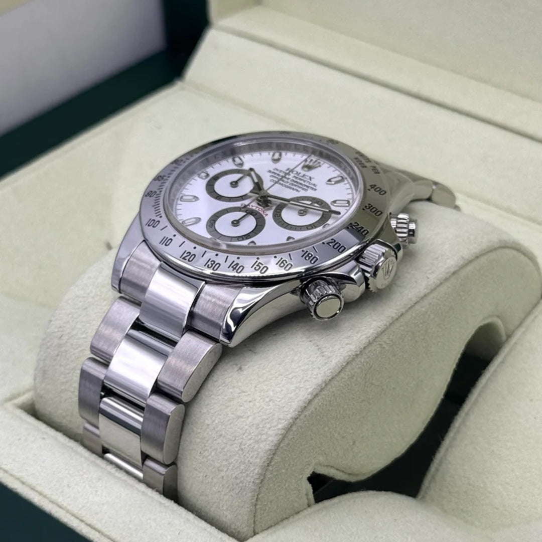 Daytona 40mm Acciaio Bianco